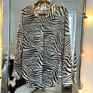 Princess Polly Zebra-print Button-up Top
